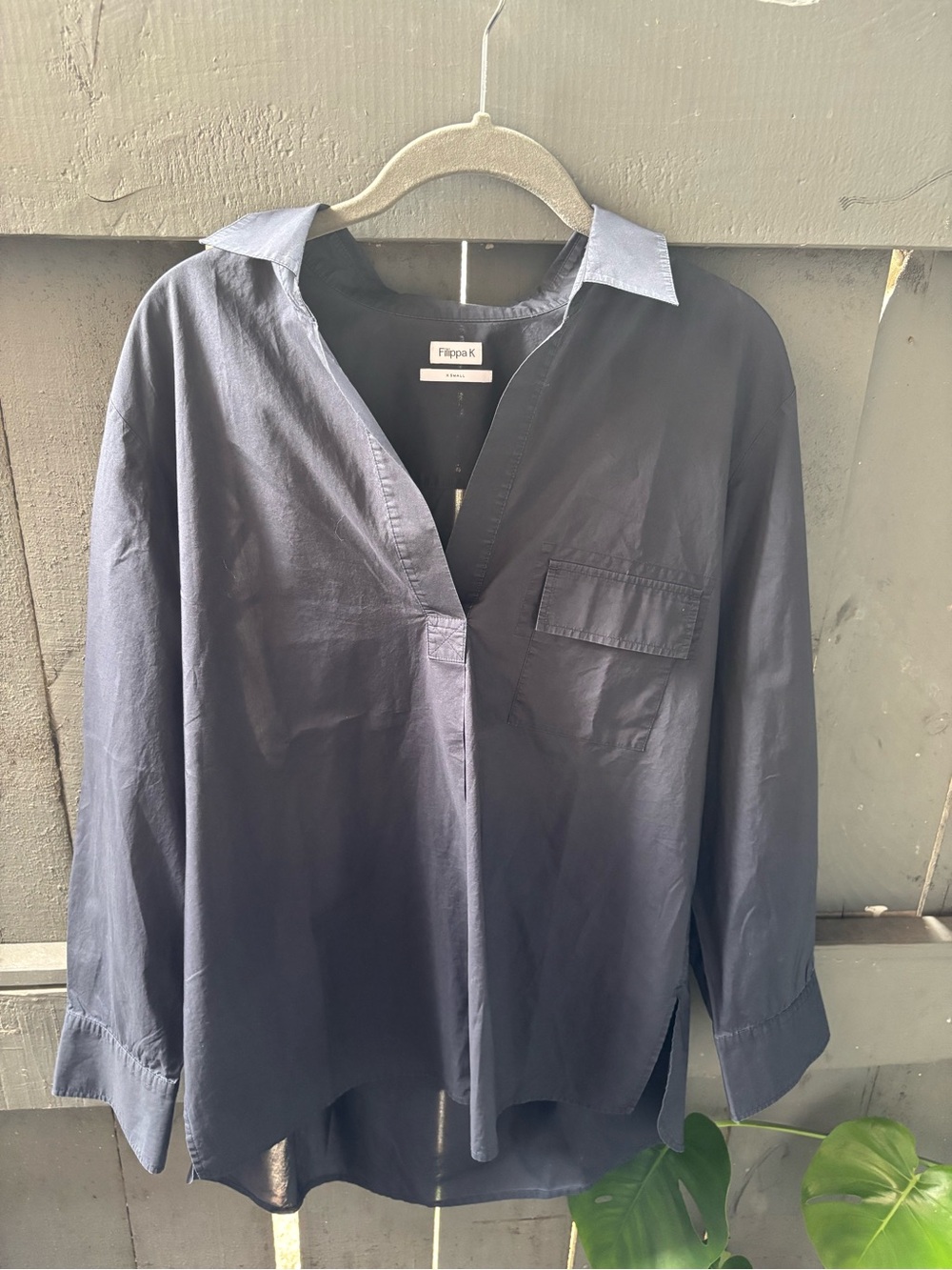 Filippa K Navy Relaxed Cotton Blouse